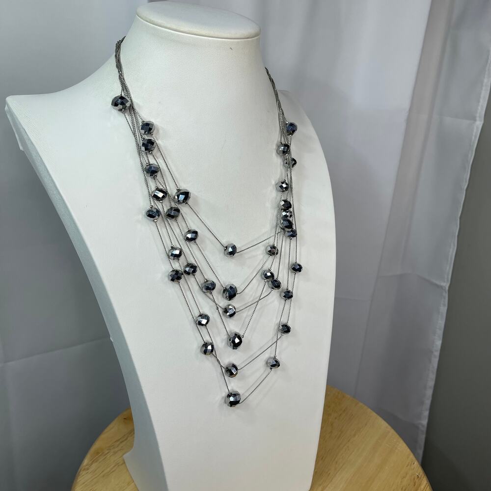 Chico's beaded multi strand necklace signed costume jewelry versatile trendy - Picture 2 of 8